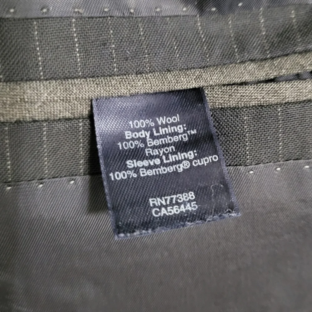 J. Crew Ludlow Slim-Fit Loro Piana Wool Black Pinstripe Men's Suit Jacket Office